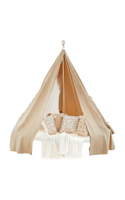 Tiipii Bed Large Deluxe Sunbrella  + Poncho Weather Cover Set In Neutral