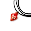 Tiké Jewels Women's Red Sacred Heart Amati Porcelain Choker Necklace – Gold Plated In Red