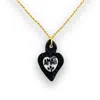Tiké Jewels Women's Sacred Heart Amati Black Porcelain Necklace – Gold Plated In Black