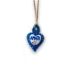 Tiké Jewels Women's Sacred Heart Amati Gold & Blue Porcelain Necklace – Gold Plated In Blue