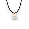 Tiké Jewels Women's White Porcelain Cat Choker Necklace - Gold Plated In Gold