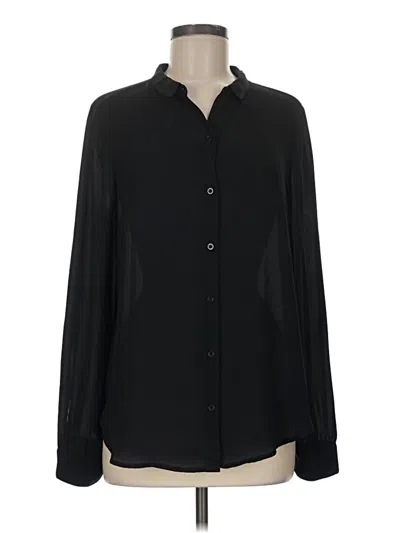 Pre-owned Tildon Long Sleeve Blouse In Black
