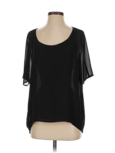 Pre-owned Tildon Short Sleeve Blouse In Black