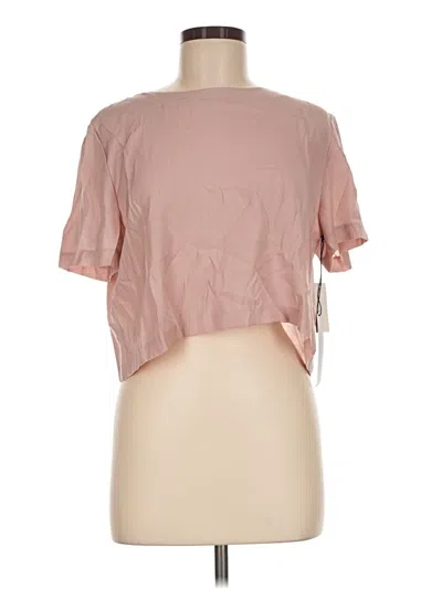 Pre-owned Tildon Short Sleeve Top Pink Keyhole Neckline Tops