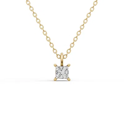 Tilla 0.25ct Lab Grown Princess Cut Diamond Solitaire Pendant With Bail In Gold