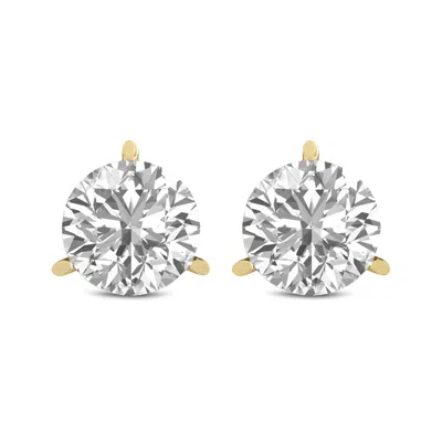 Tilla 0.40 C Martini-set Round Lab Grown Diamond Solitaire Stud Earrings With Pushback In Metallic