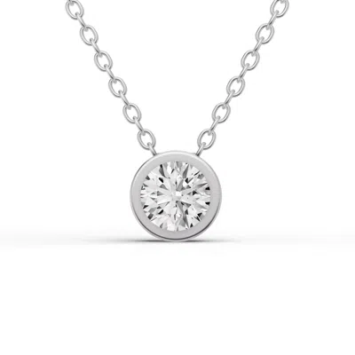 Tilla 0.75 Ct Lab Grown Round Diamond Bezel Passthru Setting Pendant In Metallic