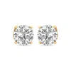 Tilla 1.25 C Round Lab Grown Diamond Solitaire Stud Earrings With Basket Setting Screwbacks In Gold
