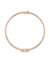 Tilla 14k Rose Gold Diamond Tennis Bracelet In Pink