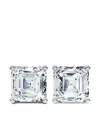 Tilla 14k White Gold Asscher Diamond Stud Earrings In Silver