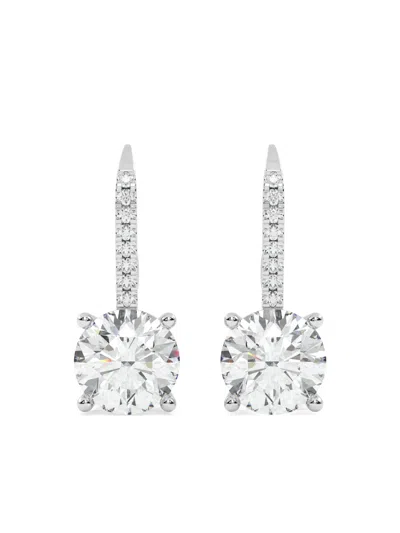 Tilla 14k White Gold Dangling Earrings In Silver