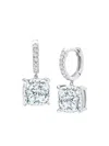 Tilla 14k White Gold Diamond Dangling Earrings In Silver
