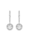 Tilla 14k White Gold Diamond Round Earrings In Metallic
