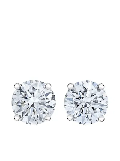 Tilla 14k White Gold Diamond Stud Earrings In Silver