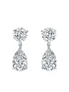 Tilla 14k White Gold Diamond Teardrop Earrings In Silver
