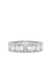 Tilla 14k White Gold Emerald Diamond Wedding Band Ring In Metallic