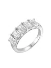 Tilla 14k White Gold Emerald Lab-grown Diamond Ring In Metallic