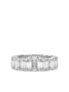 Tilla 14k White Gold Emerald Lab Grown Diamond Wedding Band Ring In Silver