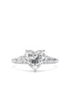 Tilla 14k White Gold Heart Diamond Ring In Silver
