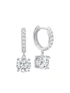 Tilla 14k White Gold Lab-grown Diamond Dangling Earrings In Silver