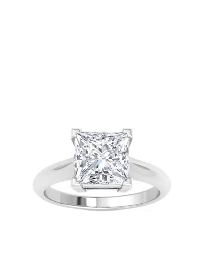 Tilla 14k White Gold Lab-grown Diamond Solitaire Ring In Silver
