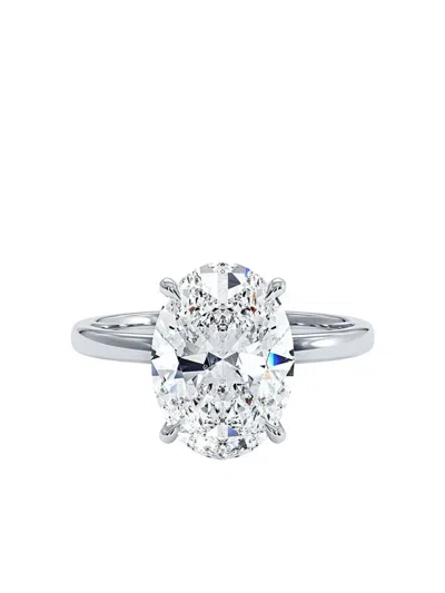 Tilla 14k White Gold Lab-grown Diamond Solitaire Ring In Silver