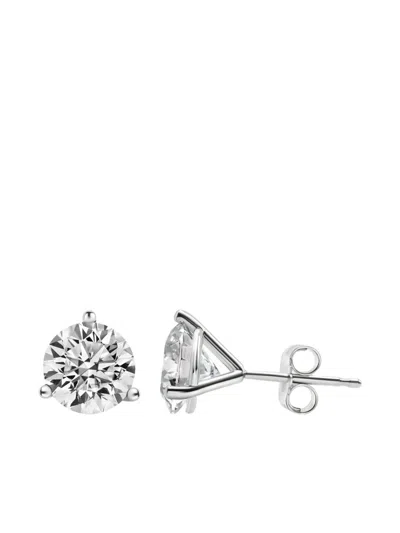 Tilla 14k White Gold Lab-grown Diamond Stud Earrings In Silver