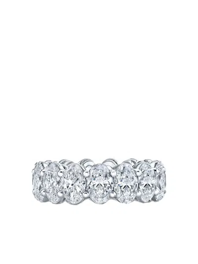 Tilla 14k White Gold Oval Laboratory-grown Diamond Eternity Band In Silver