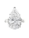 Tilla 14k White Gold Pear Diamond Ring In Silver