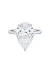 Tilla 14k White Gold Pear Diamond Solitaire Ring In Silver