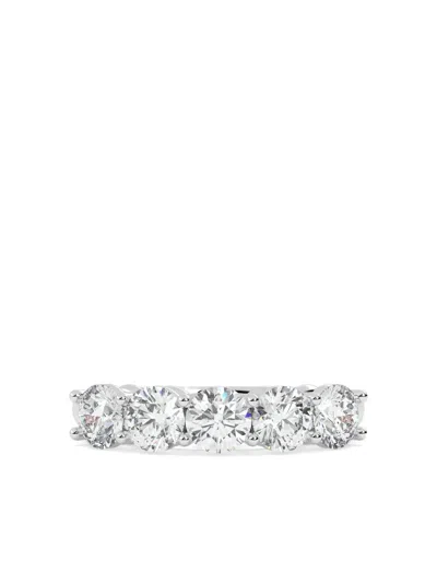 Tilla 14k White Gold Round Diamond Wedding Band In Silver