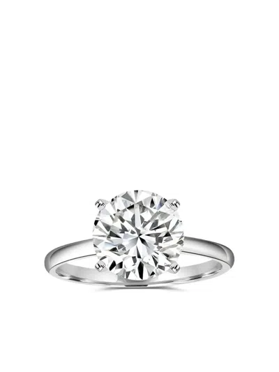 Tilla 14k White Gold Solitaire Diamond Ring In Silver
