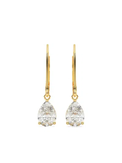 Tilla 14k Yellow Gold Diamond Pear Earrings