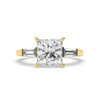 Tilla 14k Yellow Gold Diamond Three Stone Ring