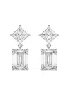 Tilla 14kt Princess-cut Dangling Earrings In Silver