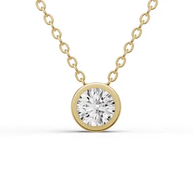 Tilla 2 Ct Lab Grown Round Diamond Bezel Passthru Setting Pendant In Gold