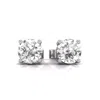 Tilla 0.50 C Round Lab Grown Diamond Solitaire Stud Earrings With Basket Setting Pushbacks In White