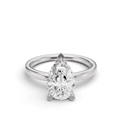 Tilla 2ct Pear Cut Lab Grown Diamond Solitaire Ring In White