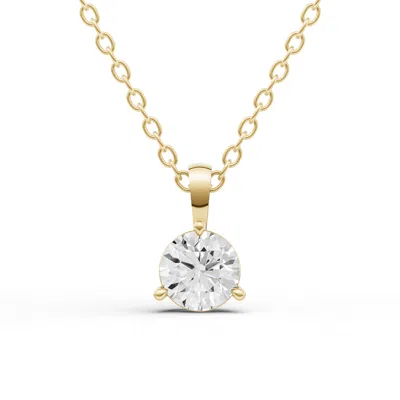 Tilla 3 Ct 3 Prong Martini Lab Grown Diamond Solitaire Pendant In Gold