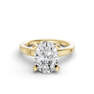Tilla 4ct Oval Cut Lab Grown Diamond Solitaire Ring In Gray