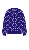 Tilley Rope Hat Crew Sweater In Cobalt & Off White