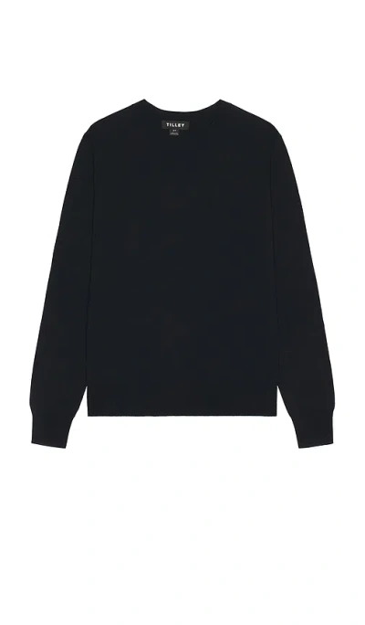 Tilley Stretch Merino Crew Sweater In 네이비