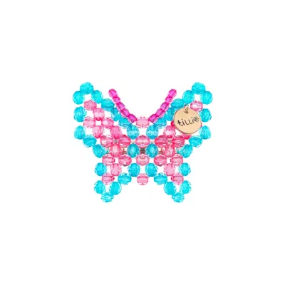 Tillie Beads Women's Blue / Pink / Purple Pink&blue Sparkling Butterfly Bead Hair Clip