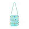 Tillie Beads Women's Bones & Blooms Classic Blue Bead Bag