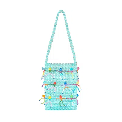 Tillie Beads Women's Bones & Blooms Classic Blue Bead Bag