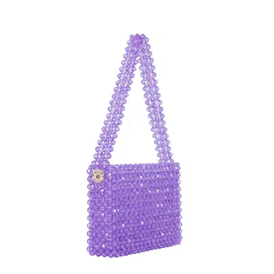 Tillie Beads Women's Color Pop Beaded Shoulder Bag - Purple