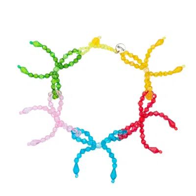 Tillie Beads Women's Colorful Playful Ribbon Bead Necklace