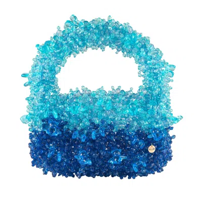 Tillie Beads Women's Fluffy Blue Bead Handbag