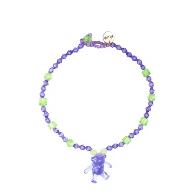 Tillie Beads Women's Pink / Purple / Green Bear Bling Bead Pendant Necklace Lavender Purple