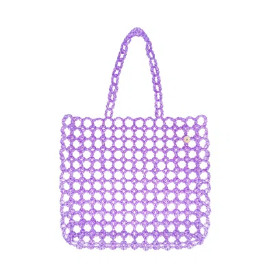 Tillie Beads Women's Pink / Purple Purple Beach Tote Bead Bag